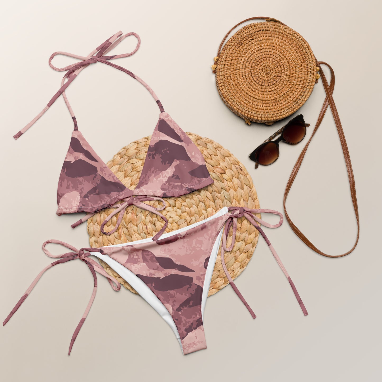 Pink Camo Recycled String Bikini